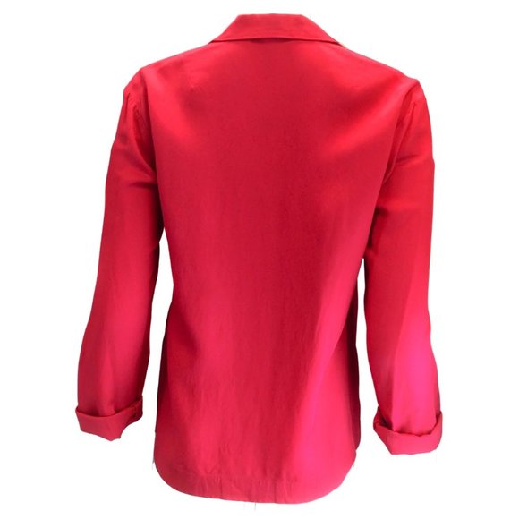 DRIES VAN NOTEN RASPBERRY PINK LONG SLEEVED BUTTON-DOWN TOP - Picture 3 of 5